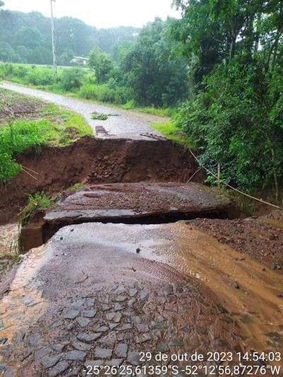 Prefeitura De Virmond registra inúmeros pontos críticos, causados pelas chuvas